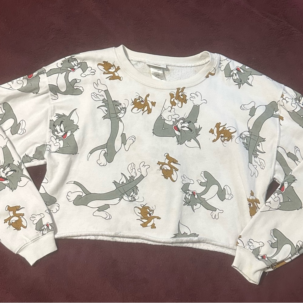 Tom and Jerry Cropped Sweatshirt